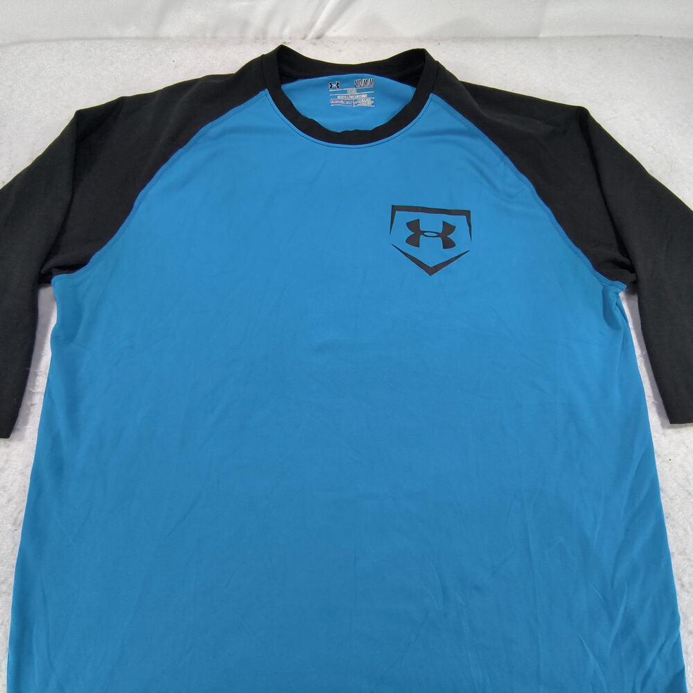 Under Armour Crew Neck Short Sleeve Graphic T Shirt Mens Size Medium M Blue